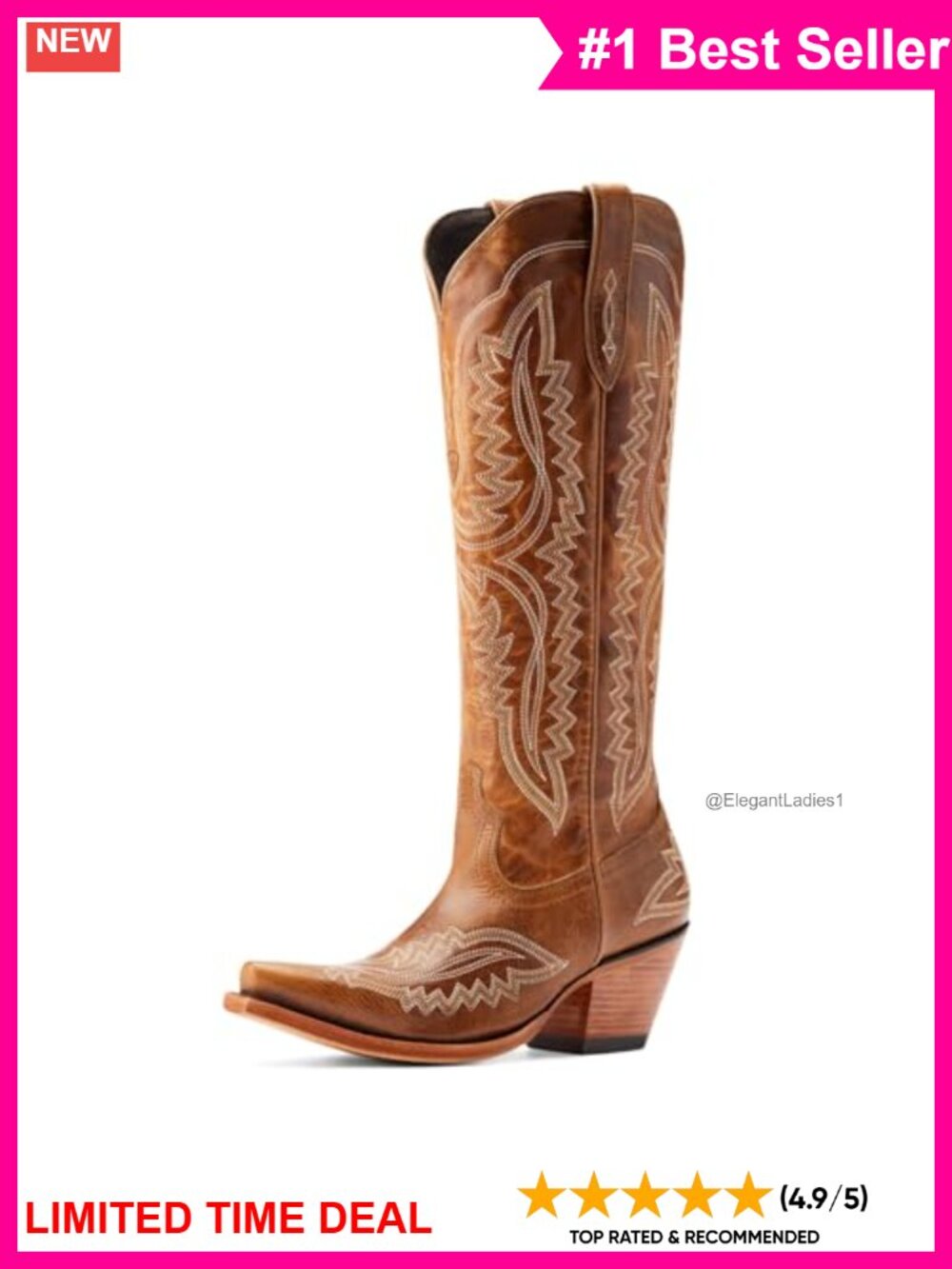 Ariat Casanova Western Boot – Full-Grain Leather Cowgirl Boots, X Toe, Mid-Calf